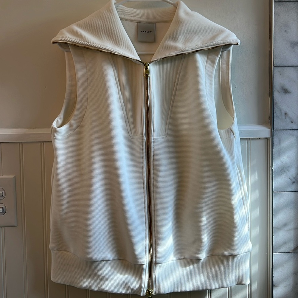 Varley Alex Gilet White Small Zip Up Top